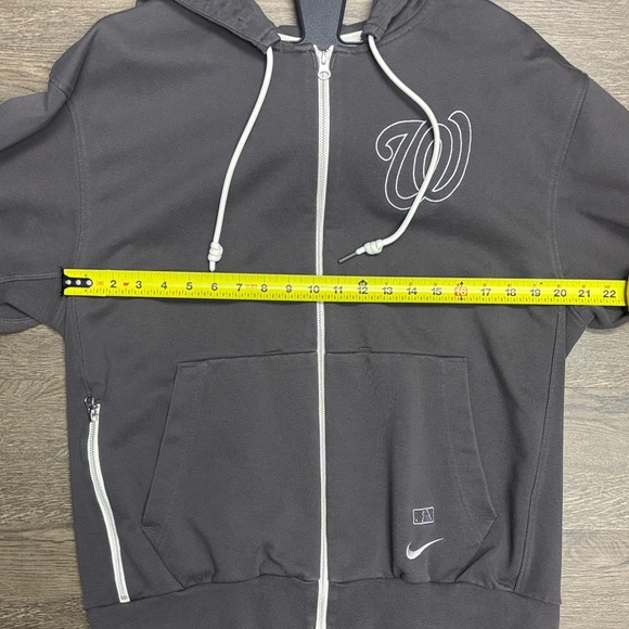 Wshngtn Nats Mn’s SzLg Nike Authntc Collctn, FullZip Hoodie in Charcoal. LikeNew - Picture 14 of 15